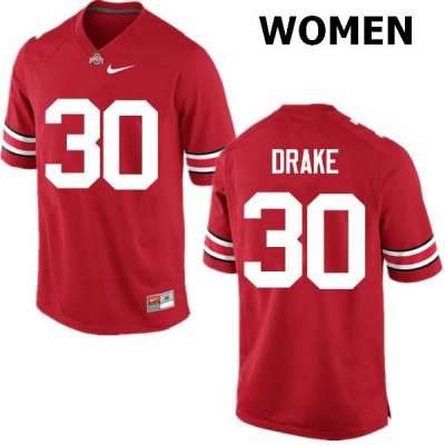 Women's Ohio State Buckeyes #30 Jared Drake Red Nike NCAA College Football Jersey Supply PQG2344GJ